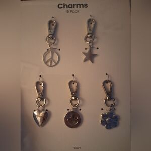 Silvertone Purse Charms Set 5 Pack,